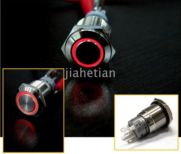 Red Light Metal Push Button Switch for Racing Sport (Vehicle DIY), Red 