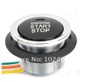 Ignition Engine Push Button Starter Kit for Car - Black (12V) 