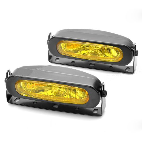 55W 3000K 1000-Lumen 1 x H3 Halogen Bulb Yellow Light Car Fog Lamps - Yellow Lens (DC 9~16V / Pair)